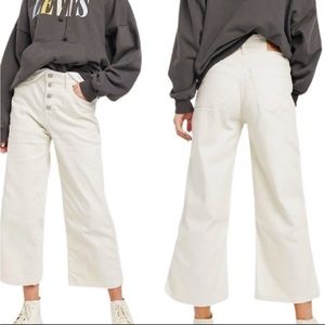 Levi’s 27 Mike High Cropped Wide Leg Button Fly Jeans Birch